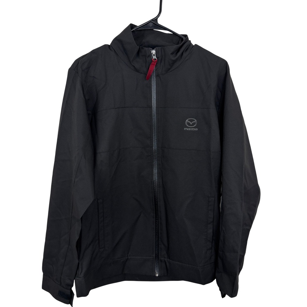 Mazda Jacket Mens Small Black Ripstop FullZip Lightweight Windbreaker Racing NWT
